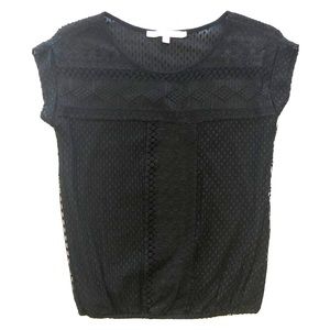 MAX STUDIO Black Lace Top